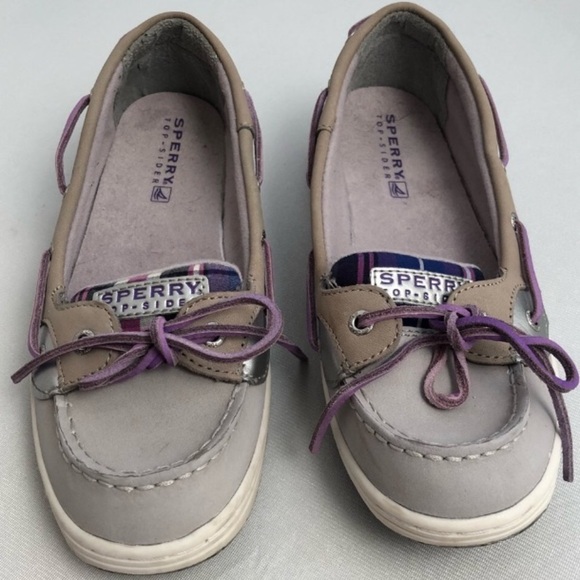 Sperry Angelfish gray and purple sequin boat shoes 5.5 - Picture 1 of 6